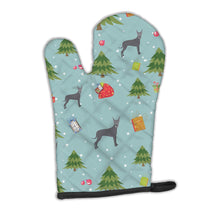 Load image into Gallery viewer, Christmas Blue Cropped Great Dane Oven Mitt BB4948OVMT