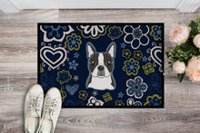 Load image into Gallery viewer, Blue Flowers Boston Terrier Doormat - 24x36 Decorative Floor Mat – Indoor/Outdoor Rug with Artistic Flair BB5054JMAT