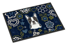 Load image into Gallery viewer, Blue Flowers Boston Terrier Doormat - 24x36 Decorative Floor Mat – Indoor/Outdoor Rug with Artistic Flair BB5054JMAT