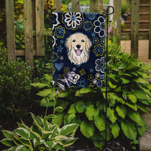 Load image into Gallery viewer, Blue Flowers Golden Retriever Garden Flag - Outdoor Decorative Yard Flag