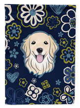 Load image into Gallery viewer, Blue Flowers Golden Retriever Garden Flag - Outdoor Decorative Yard Flag
