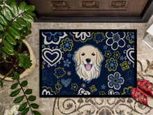 Load image into Gallery viewer, Blue Flowers Golden Retriever Doormat - 24x36 Decorative Floor Mat – Indoor/Outdoor Rug with Artistic Flair BB5056JMAT