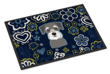 Load image into Gallery viewer, Blue Flowers Schnauzer Doormat - 18x27 Decorative Floor Mat – Indoor/Outdoor Rug with Artistic Flair BB5057MAT