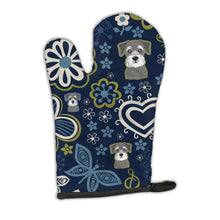 Load image into Gallery viewer, Blue Flowers Schnauzer Oven Mitt BB5057OVMT
