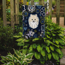Load image into Gallery viewer, Blue Flowers Pomeranian Garden Flag - Outdoor Decorative Yard Flag BB5058GF