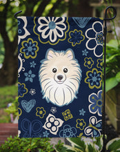 Load image into Gallery viewer, Blue Flowers Pomeranian Garden Flag - Outdoor Decorative Yard Flag BB5058GF