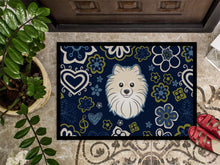 Load image into Gallery viewer, Blue Flowers Pomeranian Doormat - 24x36 Decorative Floor Mat – Indoor/Outdoor Rug with Artistic Flair BB5058JMAT