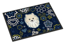 Load image into Gallery viewer, Blue Flowers Pomeranian Doormat - 18x27 Decorative Floor Mat – Indoor/Outdoor Rug with Artistic Flair BB5058MAT