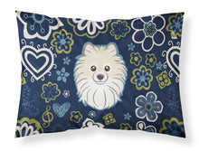 Load image into Gallery viewer, Blue Flowers Pomeranian Fabric Standard Pillowcase – Artistic Decorative Front, White Back BB5058PILLOWCASE