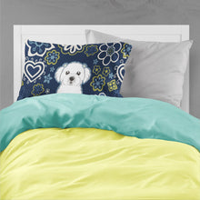 Load image into Gallery viewer, Blue Flowers Maltese Fabric Standard Pillowcase – Artistic Decorative Front, White Back BB5059PILLOWCASE