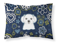 Load image into Gallery viewer, Blue Flowers Maltese Fabric Standard Pillowcase – Artistic Decorative Front, White Back BB5059PILLOWCASE