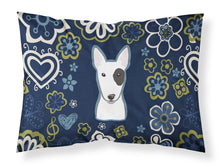 Load image into Gallery viewer, Blue Flowers Bull Terrier Fabric Standard Pillowcase – Artistic Decorative Front, White Back BB5060PILLOWCASE