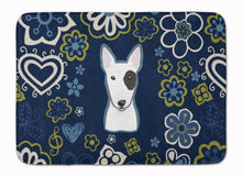 Load image into Gallery viewer, Blue Flowers Bull Terrier Machine Washable Memory Foam Mat BB5060RUG