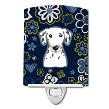 Load image into Gallery viewer, Blue Flowers Dalmatian Ceramic Night Light BB5061CNL