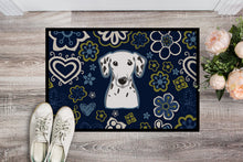 Load image into Gallery viewer, Blue Flowers Dalmatian Doormat - 24x36 Decorative Floor Mat – Indoor/Outdoor Rug with Artistic Flair BB5061JMAT