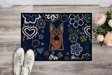 Load image into Gallery viewer, Blue Flowers German Shepherd Doormat - 18x27 Decorative Floor Mat – Indoor/Outdoor Rug with Artistic Flair BB5062MAT