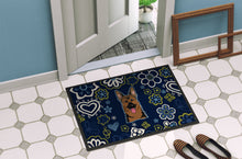 Load image into Gallery viewer, Blue Flowers German Shepherd Doormat - 18x27 Decorative Floor Mat – Indoor/Outdoor Rug with Artistic Flair BB5062MAT