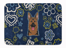 Load image into Gallery viewer, Blue Flowers German Shepherd Machine Washable Memory Foam Mat BB5062RUG