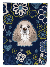 Load image into Gallery viewer, Blue Flowers Cocker Spaniel Garden Flag - Outdoor Decorative Yard Flag