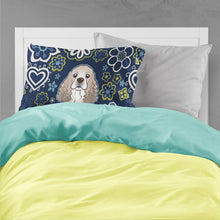 Load image into Gallery viewer, Blue Flowers Cocker Spaniel Fabric Standard Pillowcase – Artistic Decorative Front, White Back BB5067PILLOWCASE