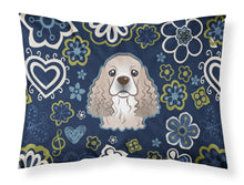 Load image into Gallery viewer, Blue Flowers Cocker Spaniel Fabric Standard Pillowcase – Artistic Decorative Front, White Back BB5067PILLOWCASE