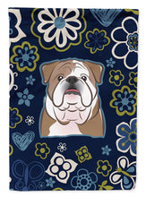 Load image into Gallery viewer, Blue Flowers English Bulldog Garden Flag - Outdoor Decorative Yard Flag