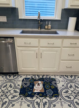 Load image into Gallery viewer, Blue Flowers English Bulldog Machine Washable Memory Foam Mat BB5070RUG