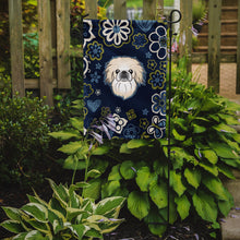 Load image into Gallery viewer, Blue Flowers Pekingese Garden Flag - Outdoor Decorative Yard Flag