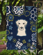 Load image into Gallery viewer, Blue Flowers Yellow Labrador Garden Flag - Outdoor Decorative Yard Flag