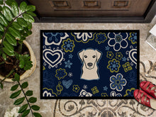 Load image into Gallery viewer, Blue Flowers Yellow Labrador Doormat - 18x27 Decorative Floor Mat – Indoor/Outdoor Rug with Artistic Flair BB5073MAT