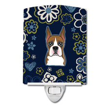 Load image into Gallery viewer, Blue Flowers Boxer Ceramic Night Light BB5074CNL
