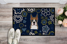 Load image into Gallery viewer, Blue Flowers Boxer Doormat - 24x36 Decorative Floor Mat – Indoor/Outdoor Rug with Artistic Flair BB5074JMAT