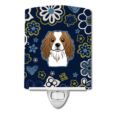Load image into Gallery viewer, Blue Flowers Cavalier Spaniel Ceramic Night Light BB5075CNL