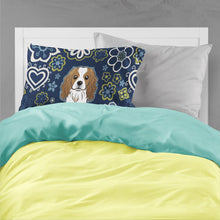 Load image into Gallery viewer, Blue Flowers Cavalier Spaniel Fabric Standard Pillowcase – Artistic Decorative Front, White Back BB5075PILLOWCASE