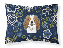 Load image into Gallery viewer, Blue Flowers Cavalier Spaniel Fabric Standard Pillowcase – Artistic Decorative Front, White Back BB5075PILLOWCASE
