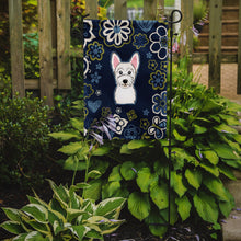 Load image into Gallery viewer, Blue Flowers Westie Garden Flag - Outdoor Decorative Yard Flag