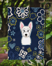 Load image into Gallery viewer, Blue Flowers Westie Garden Flag - Outdoor Decorative Yard Flag