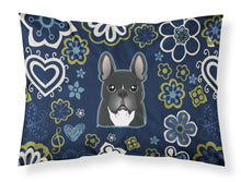 Load image into Gallery viewer, Blue Flowers French Bulldog Fabric Standard Pillowcase – Artistic Decorative Front, White Back BB5078PILLOWCASE