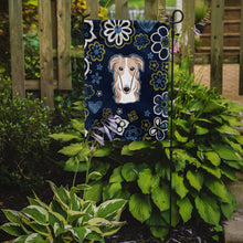 Load image into Gallery viewer, Blue Flowers Borzoi Garden Flag - Outdoor Decorative Yard Flag BB5079GF