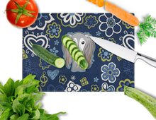 Load image into Gallery viewer, Blue Flowers Saluki Glass Cutting Boards – Durable, Decorative Kitchen Art Large BB5080LCB
