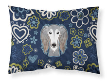 Load image into Gallery viewer, Blue Flowers Saluki Fabric Standard Pillowcase – Artistic Decorative Front, White Back BB5080PILLOWCASE