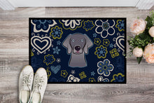 Load image into Gallery viewer, Blue Flowers Weimaraner Doormat - 24x36 Decorative Floor Mat – Indoor/Outdoor Rug with Artistic Flair BB5082JMAT