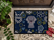 Load image into Gallery viewer, Blue Flowers Weimaraner Doormat - 24x36 Decorative Floor Mat – Indoor/Outdoor Rug with Artistic Flair BB5082JMAT