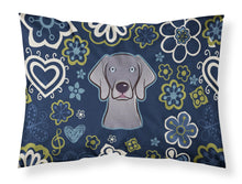 Load image into Gallery viewer, Blue Flowers Weimaraner Fabric Standard Pillowcase – Artistic Decorative Front, White Back BB5082PILLOWCASE