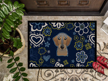 Load image into Gallery viewer, Blue Flowers Wirehaired Dachshund Doormat - 18x27 Decorative Floor Mat – Indoor/Outdoor Rug with Artistic Flair BB5084MAT