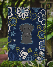 Load image into Gallery viewer, Blue Flowers Black Labrador Garden Flag - Outdoor Decorative Yard Flag BB5086GF