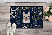 Load image into Gallery viewer, Blue Flowers French Bulldog Doormat - 18x27 Decorative Floor Mat – Indoor/Outdoor Rug with Artistic Flair BB5089MAT