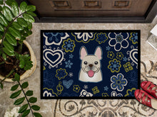 Load image into Gallery viewer, Blue Flowers French Bulldog Doormat - 18x27 Decorative Floor Mat – Indoor/Outdoor Rug with Artistic Flair BB5089MAT