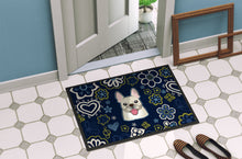 Load image into Gallery viewer, Blue Flowers French Bulldog Doormat - 18x27 Decorative Floor Mat – Indoor/Outdoor Rug with Artistic Flair BB5089MAT