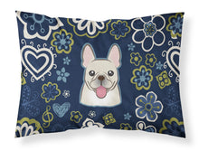 Load image into Gallery viewer, Blue Flowers French Bulldog Fabric Standard Pillowcase – Artistic Decorative Front, White Back BB5089PILLOWCASE